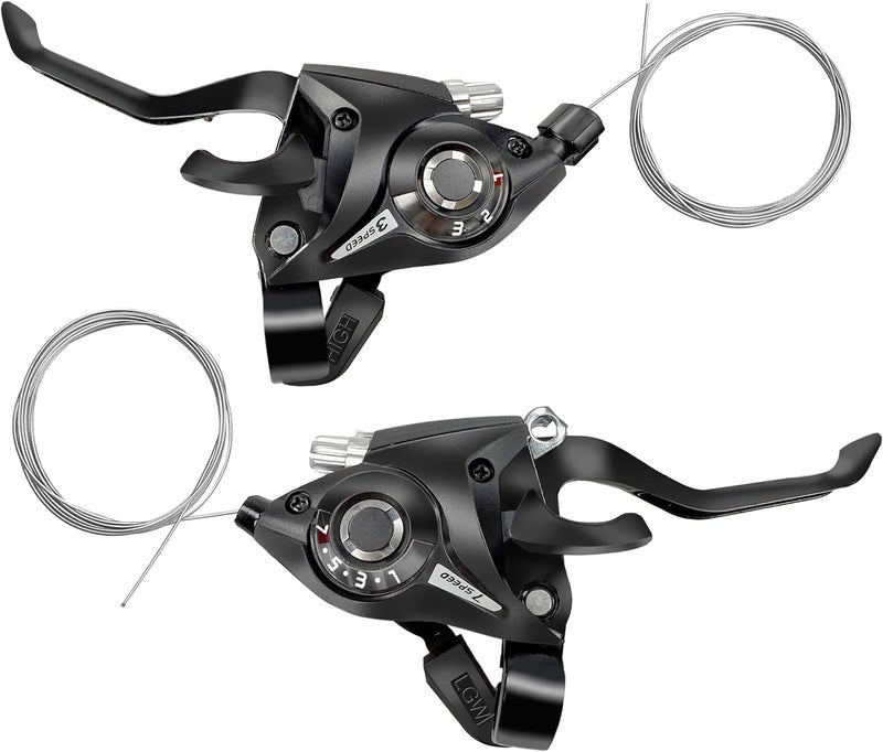 PATHGNAR 3x7 Bike Shifter 21 Speed Shift Lever and Brake with Gear Indicator for Mountain Road Bicycle - Image 1